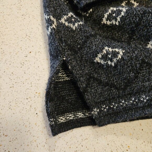 Vtg Ski Sweater Mens Sz M Gray Fair Isle Snowflake Spunky Acrylic Mock Neck USA - Picture 8 of 10